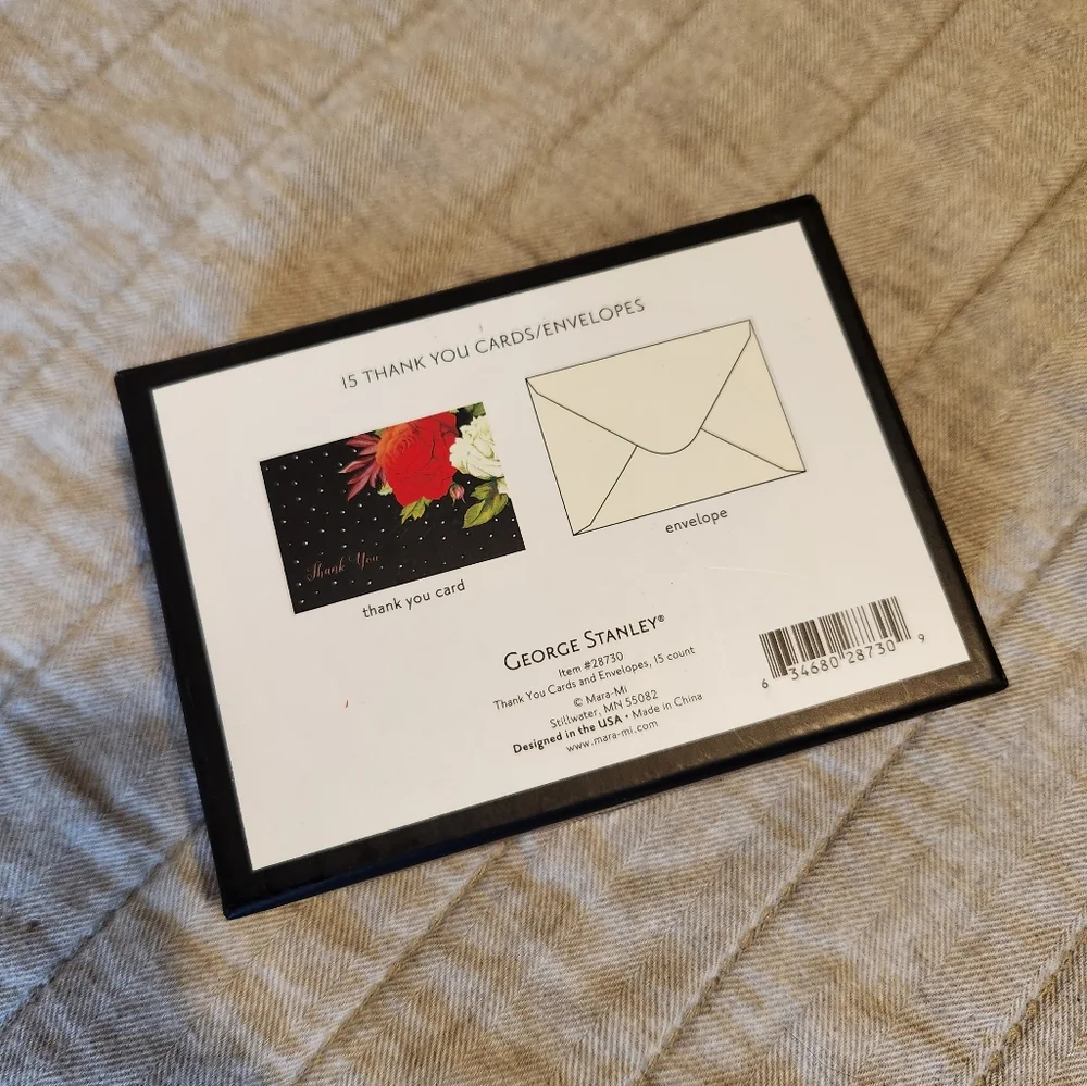🔷️ 5/$25 Rose Thank You Cards Pack